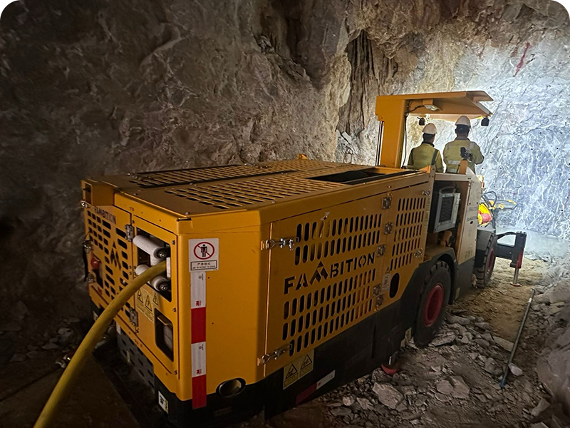 FAMBITION underground drill jumbo operating at mining project in Turkey